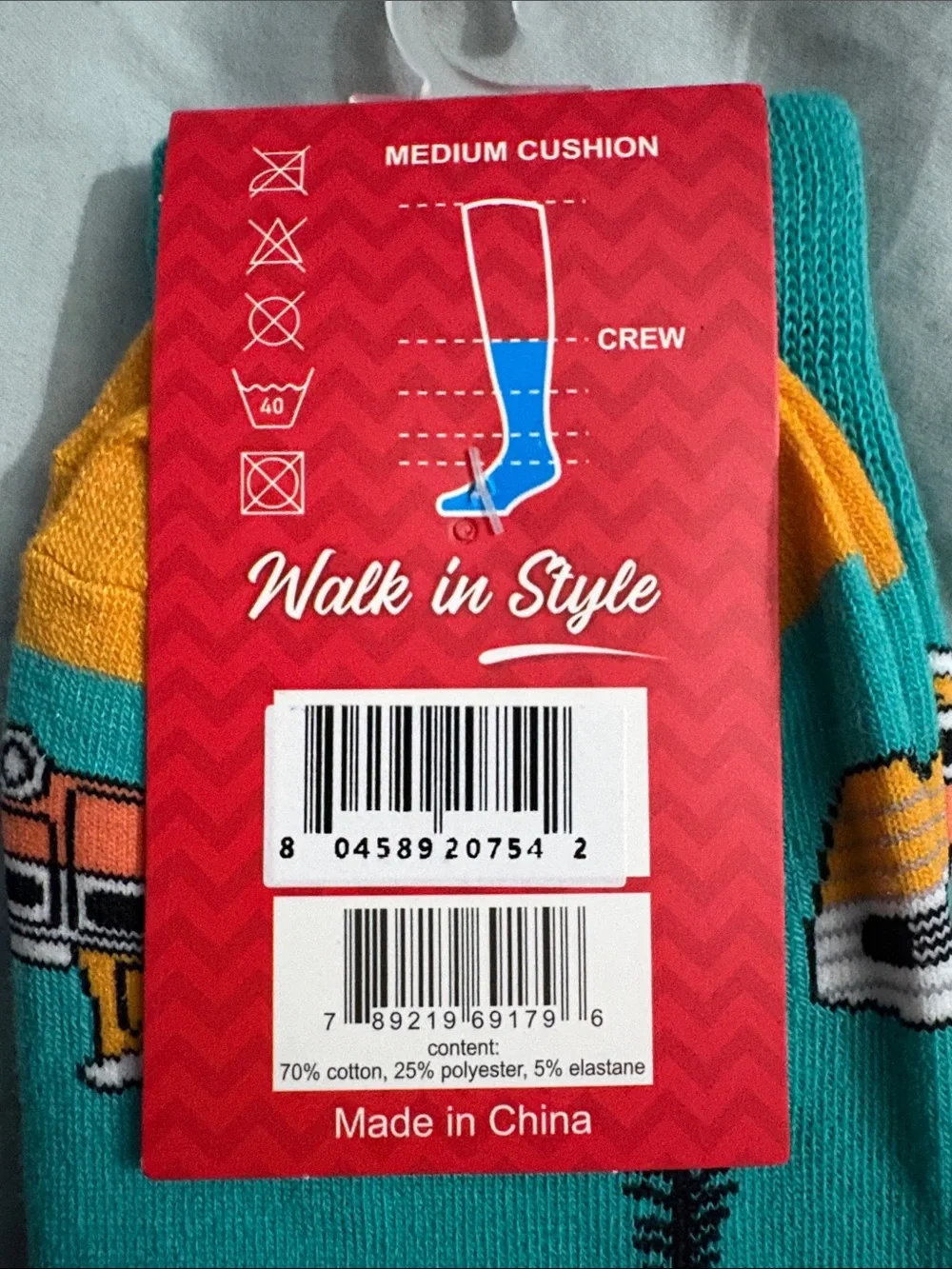 Sillies Teal Camper Kids Pajama Socks